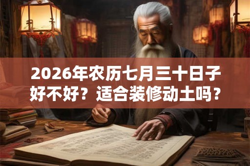 2026年农历七月三十日子好不好？适合装修动土吗？