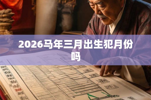 2026马年三月出生犯月份吗