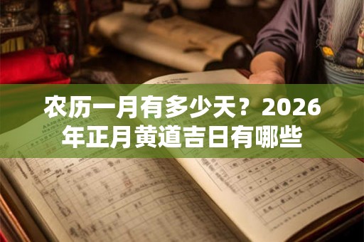 农历一月有多少天？2026年正月黄道吉日有哪些