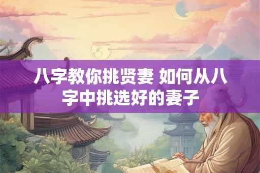 八字教你挑贤妻 如何从八字中挑选好的妻子