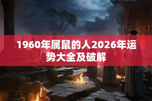 1960年属鼠的人2026年运势大全及破解