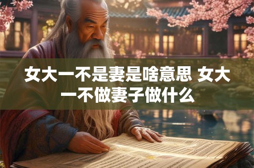 女大一不是妻是啥意思 女大一不做妻子做什么