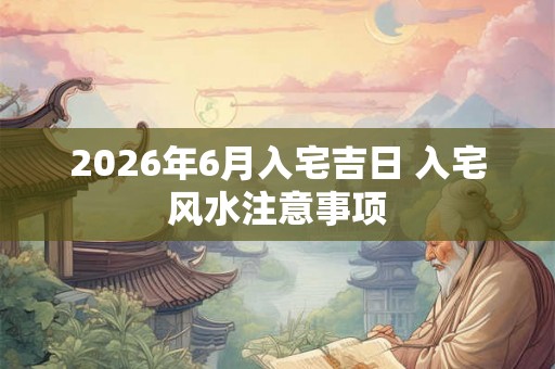 2026年6月入宅吉日 入宅风水注意事项