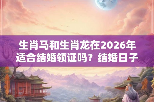 生肖马和生肖龙在2026年适合结婚领证吗?结婚日子怎么选? 生肖马和生肖龙在2026年适合结婚领证吗?结婚日子怎么选?