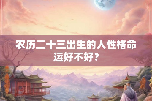 农历二十三出生的人性格命运好不好？