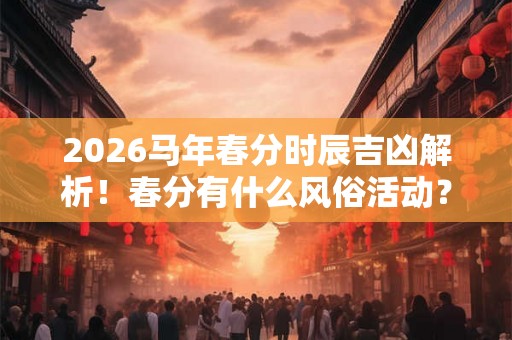 2026马年春分时辰吉凶解析！春分有什么风俗活动？