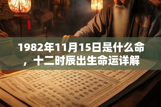 1982年11月15日是什么命，十二时辰出生命运详解