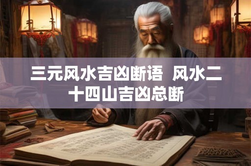 三元风水吉凶断语 风水二十四山吉凶总断 三元风水吉凶断语 风水二十四山吉凶总断