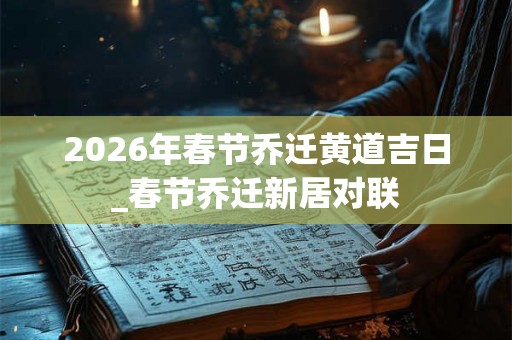 2026年春节乔迁黄道吉日_春节乔迁新居对联