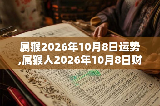 属猴2026年10月8日运势,属猴人2026年10月8日财运,生肖猴2026年10月8日运势