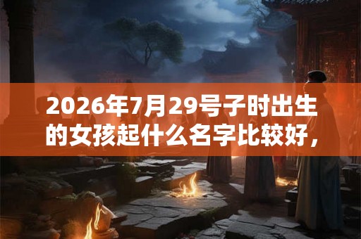 2026年7月29号子时出生的女孩起什么名字比较好，五行属什么。