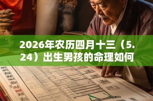 2026年农历四月十三（5.24）出生男孩的命理如何