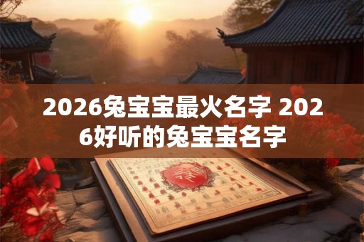 2026兔宝宝最火名字 2026好听的兔宝宝名字