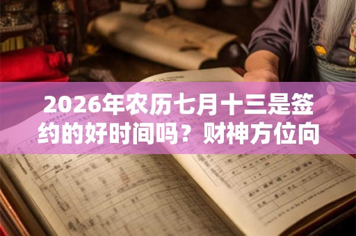 2026年农历七月十三是签约的好时间吗？财神方位向哪？