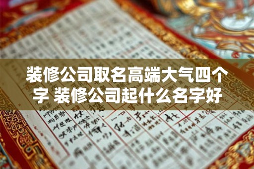装修公司取名高端大气四个字 装修公司起什么名字好 装修公司取名高端大气四个字 装修公司起什么名字好