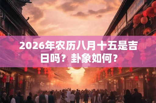 2026年农历八月十五是吉日吗？卦象如何？