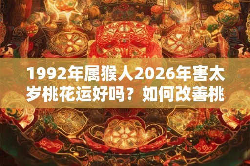 1992年属猴人2026年害太岁桃花运好吗？如何改善桃花运？
