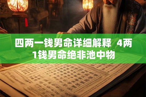 四两一钱男命详细解释  4两1钱男命绝非池中物
