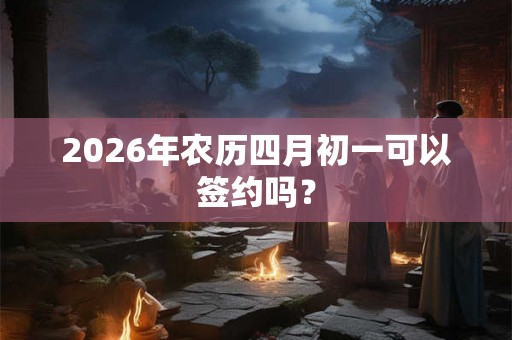 2026年农历四月初一可以签约吗？