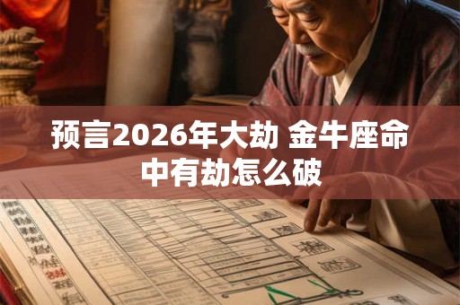 预言2026年大劫 金牛座命中有劫怎么破