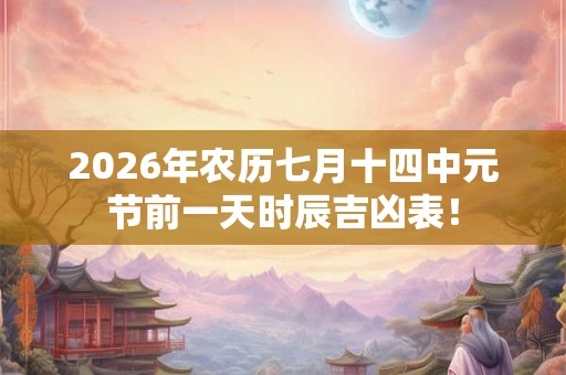 2026年农历七月十四中元节前一天时辰吉凶表！