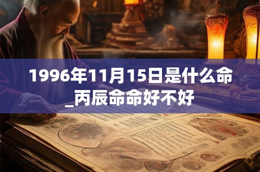 1996年11月15日是什么命_丙辰命命好不好 1996年11月15日是什么命_丙辰命命好不好