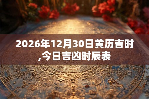 2026年12月30日黄历吉时,今日吉凶时辰表
