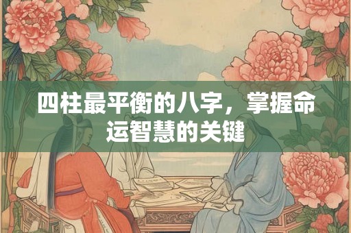 四柱最平衡的八字，掌握命运智慧的关键