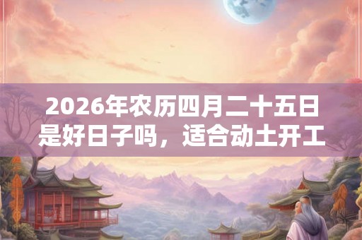 2026年农历四月二十五日是好日子吗，适合动土开工吗？