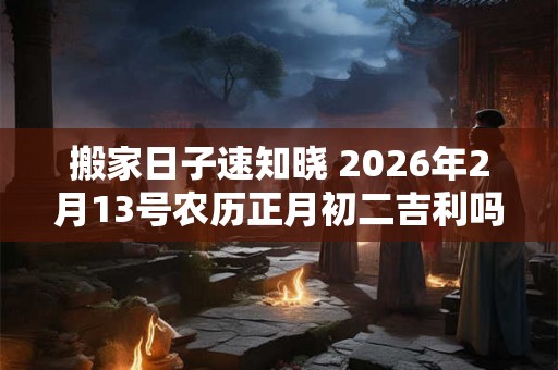 搬家日子速知晓 2026年2月13号农历正月初二吉利吗