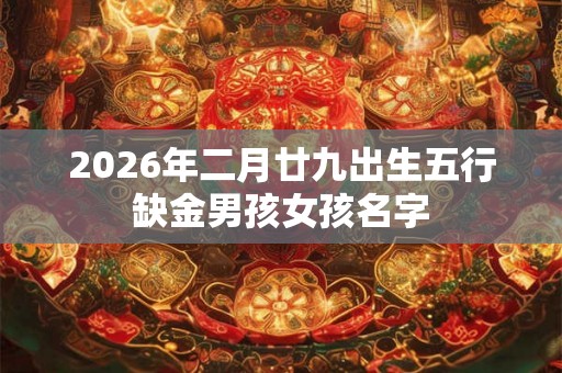 2026年二月廿九出生五行缺金男孩女孩名字