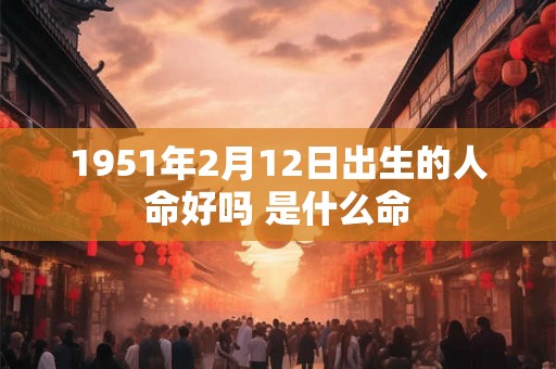 1951年2月12日出生的人命好吗 是什么命