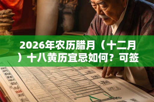 2026年农历腊月（十二月）十八黄历宜忌如何？可签约吗？