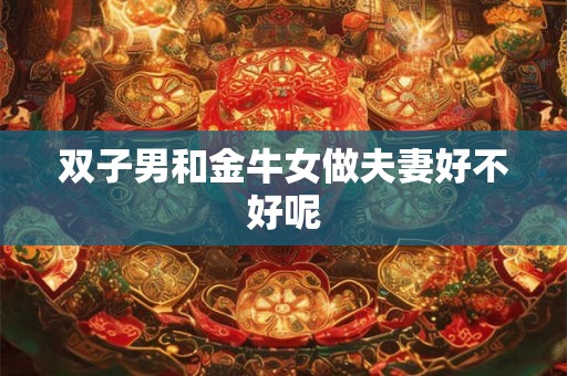 双子男和金牛女做夫妻好不好呢