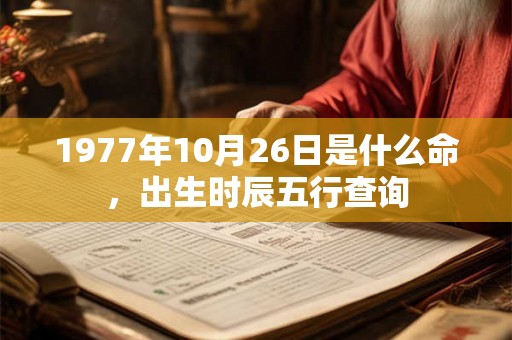 1977年10月26日是什么命，出生时辰五行查询