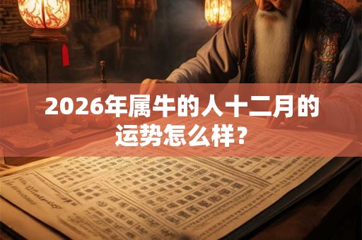 2026年属牛的人十二月的运势怎么样? 2026年属牛的人十二月的运势怎么样?