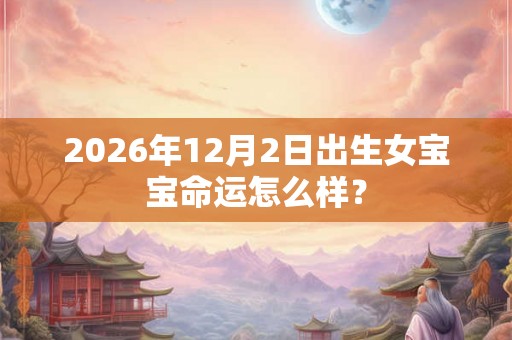 2026年12月2日出生女宝宝命运怎么样? 2026年12月2日出生女宝宝命运怎么样?