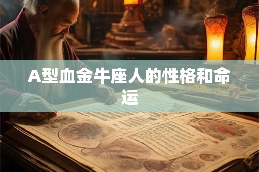 A型血金牛座人的性格和命运