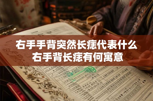 右手手背突然长痣代表什么 右手背长痣有何寓意