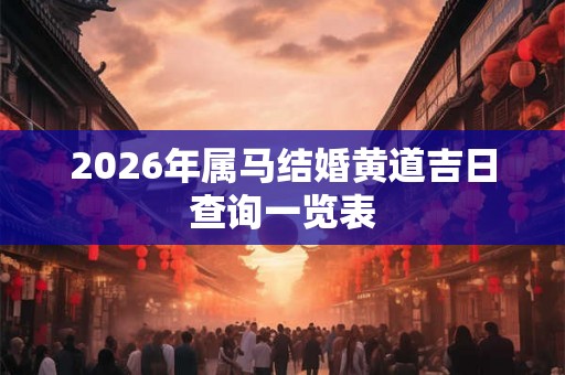 2026年属马结婚黄道吉日查询一览表