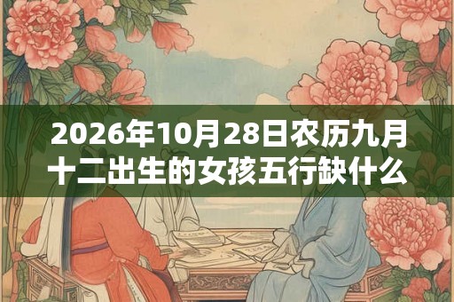 2026年10月28日农历九月十二出生的女孩五行缺什么