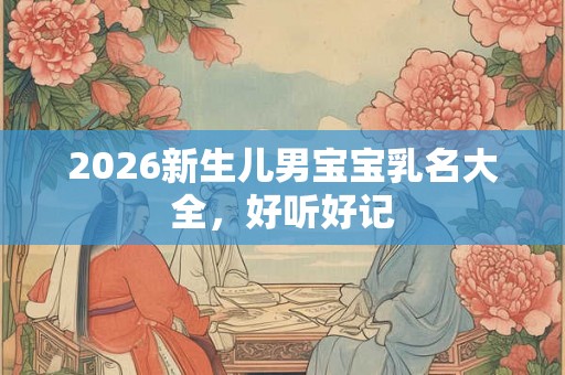 2026新生儿男宝宝乳名大全，好听好记