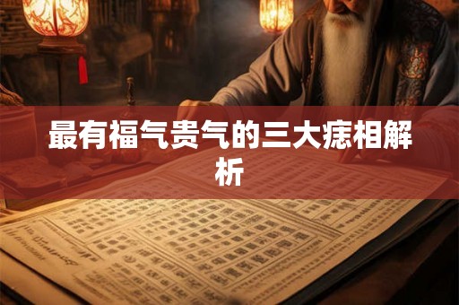最有福气贵气的三大痣相解析