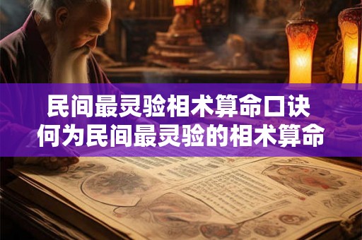 民间最灵验相术算命口诀 何为民间最灵验的相术算命 民间最灵验相术算命口诀 何为民间最灵验的相术算命