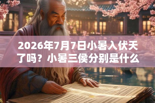 2026年7月7日小暑入伏天了吗?小暑三侯分别是什么? 2026年7月7日小暑入伏天了吗?小暑三侯分别是什么?