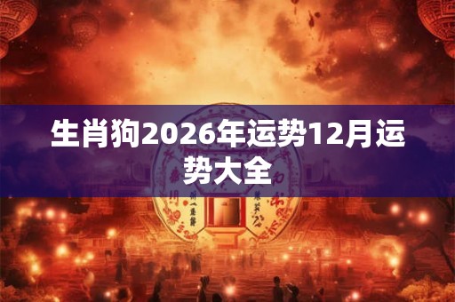 生肖狗2026年运势12月运势大全 生肖狗2026年运势12月运势大全