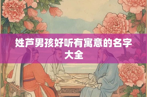 姓芦男孩好听有寓意的名字大全