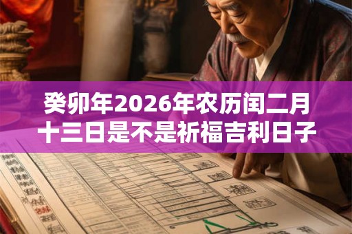 癸卯年2026年农历闰二月十三日是不是祈福吉利日子？