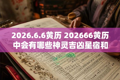 2026.6.6黄历 202666黄历中会有哪些神灵吉凶星宿和黄神