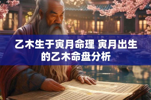 乙木生于寅月命理 寅月出生的乙木命盘分析